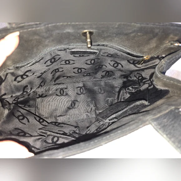 Chanel Wild Stitch Matelasse Black Leather Suede Tote Bag Silver CC Turnlock - Picture 12 of 16